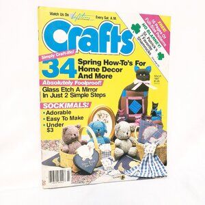 Crafts Magazine March 1987 Sockimals Springs Home Decor Glass Etch Mirror